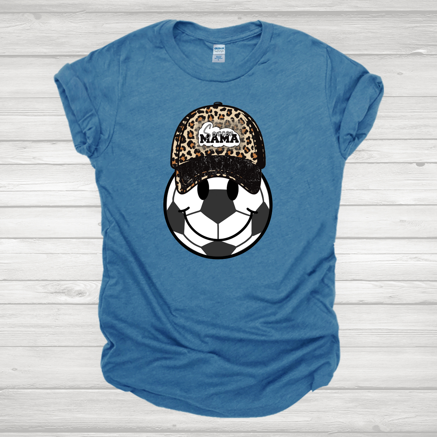 Leopard Hat Smiley Soccer Mama Transfer