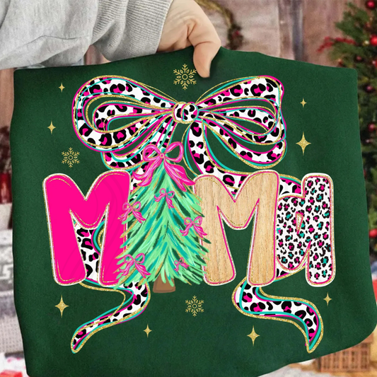 Pink Cheetah Christmas Mama Transfer
