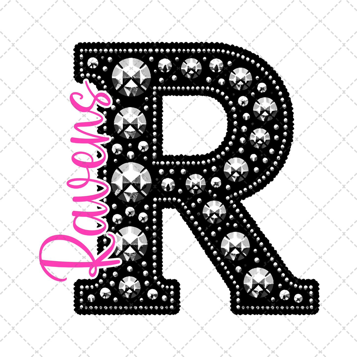 BR Black Rhinestone Transfer