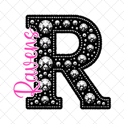 Ravens Black Rhinestone Transfer