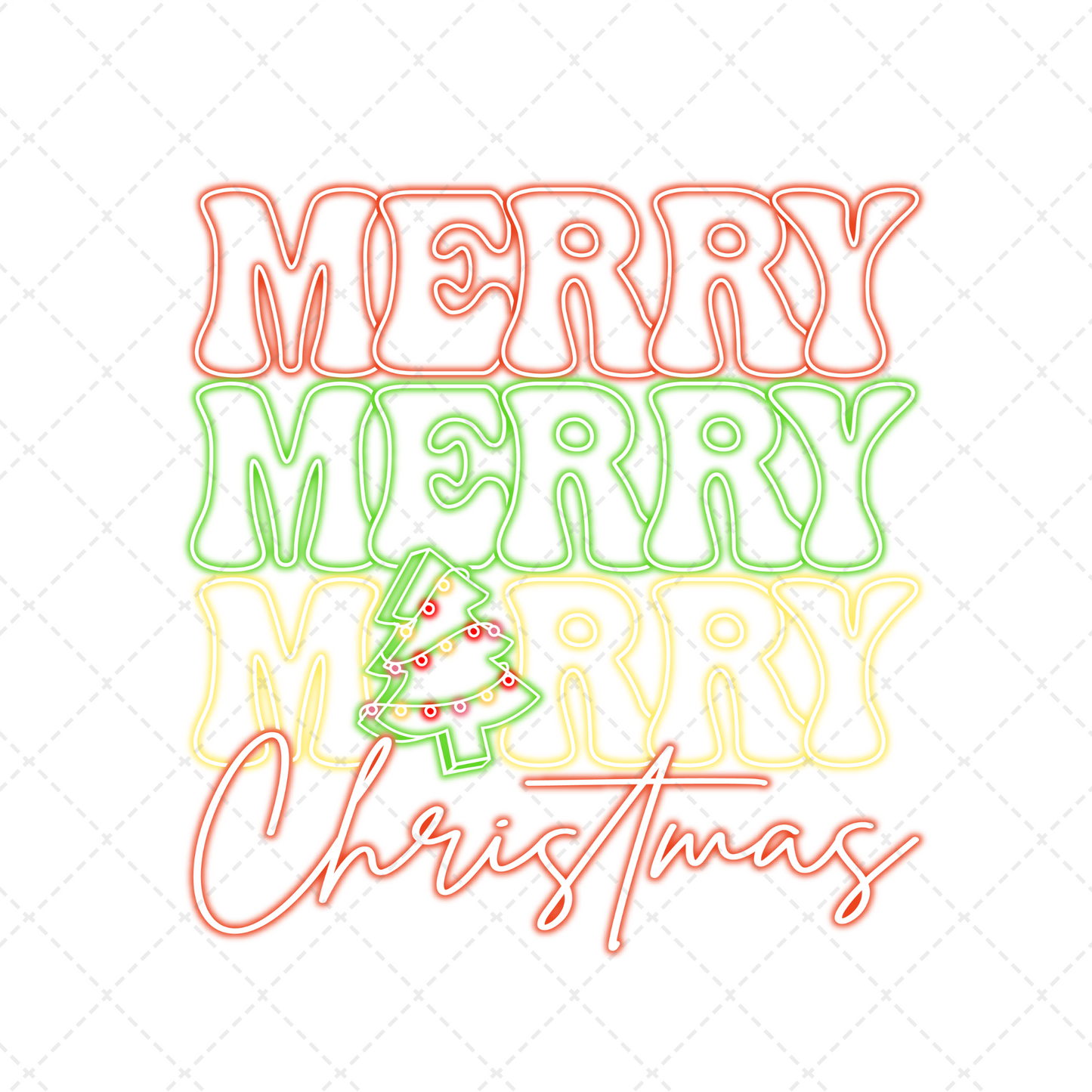 Neon Merry Christmas Transfer