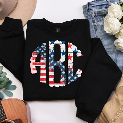 Stars And Stripes - Custom Monogram Transfer