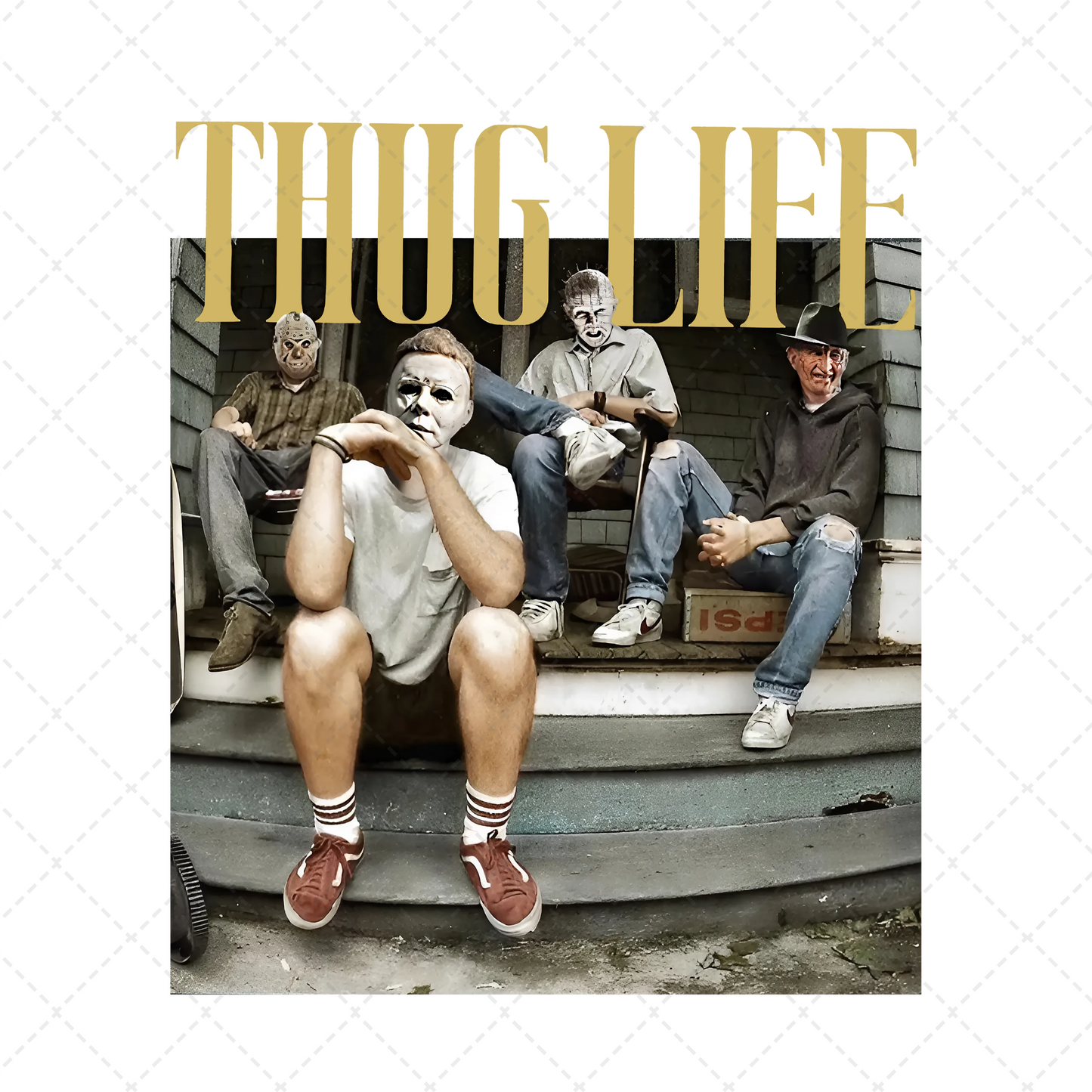 Thug Life Horror Movie Character Halloween Transfer