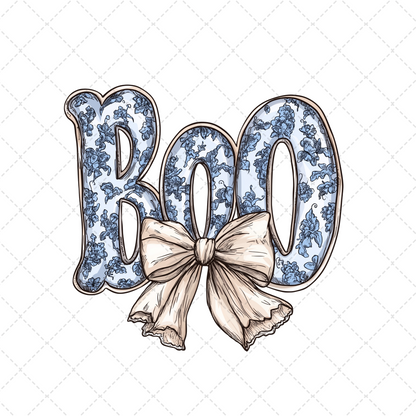 Blue Chinoiserie Boo Transfer