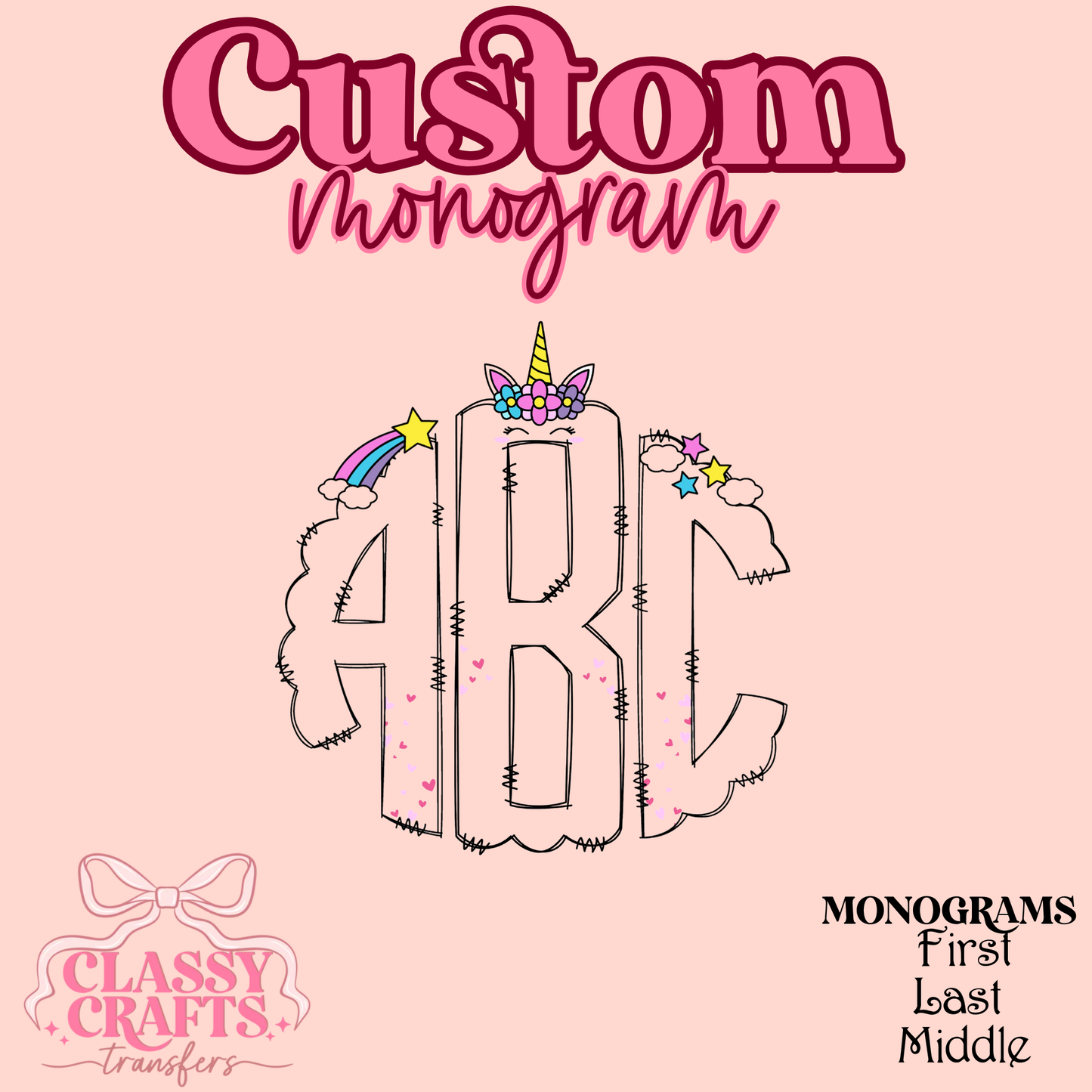 Unicorn Magic -  Custom Monogram Transfer