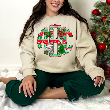 Festive Sweater Pattern - Custom Monogram Transfer