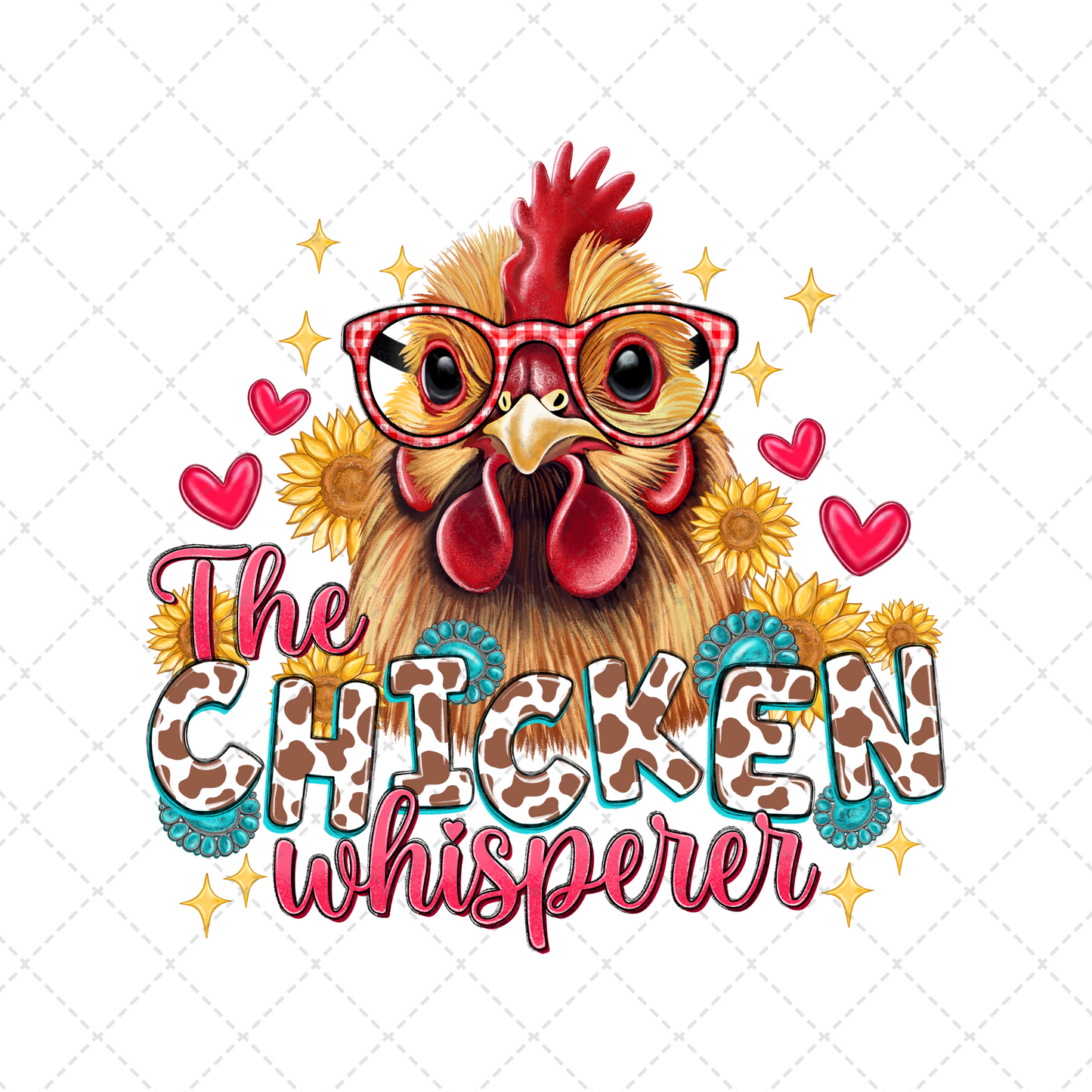 The Chicken Whisperer Hearts Transfer