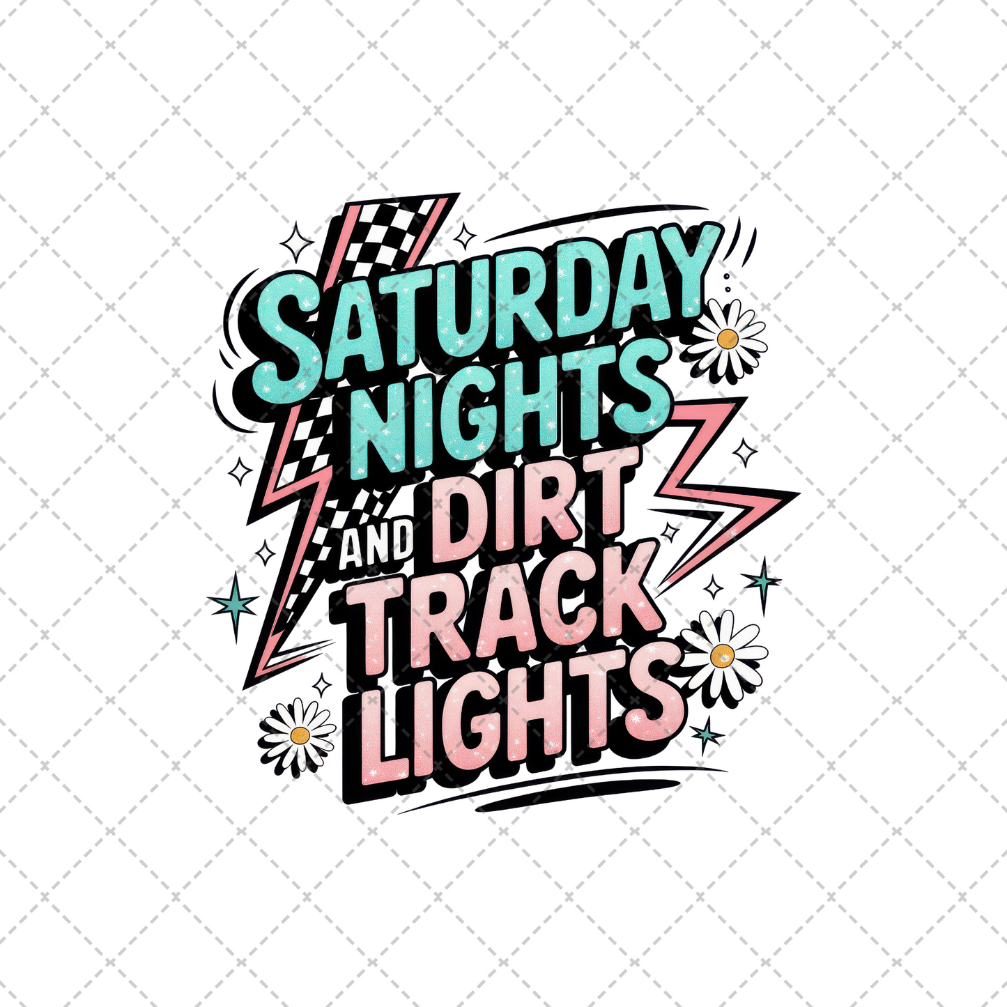 Saturday Nights And Dirt Track Lights Transfer