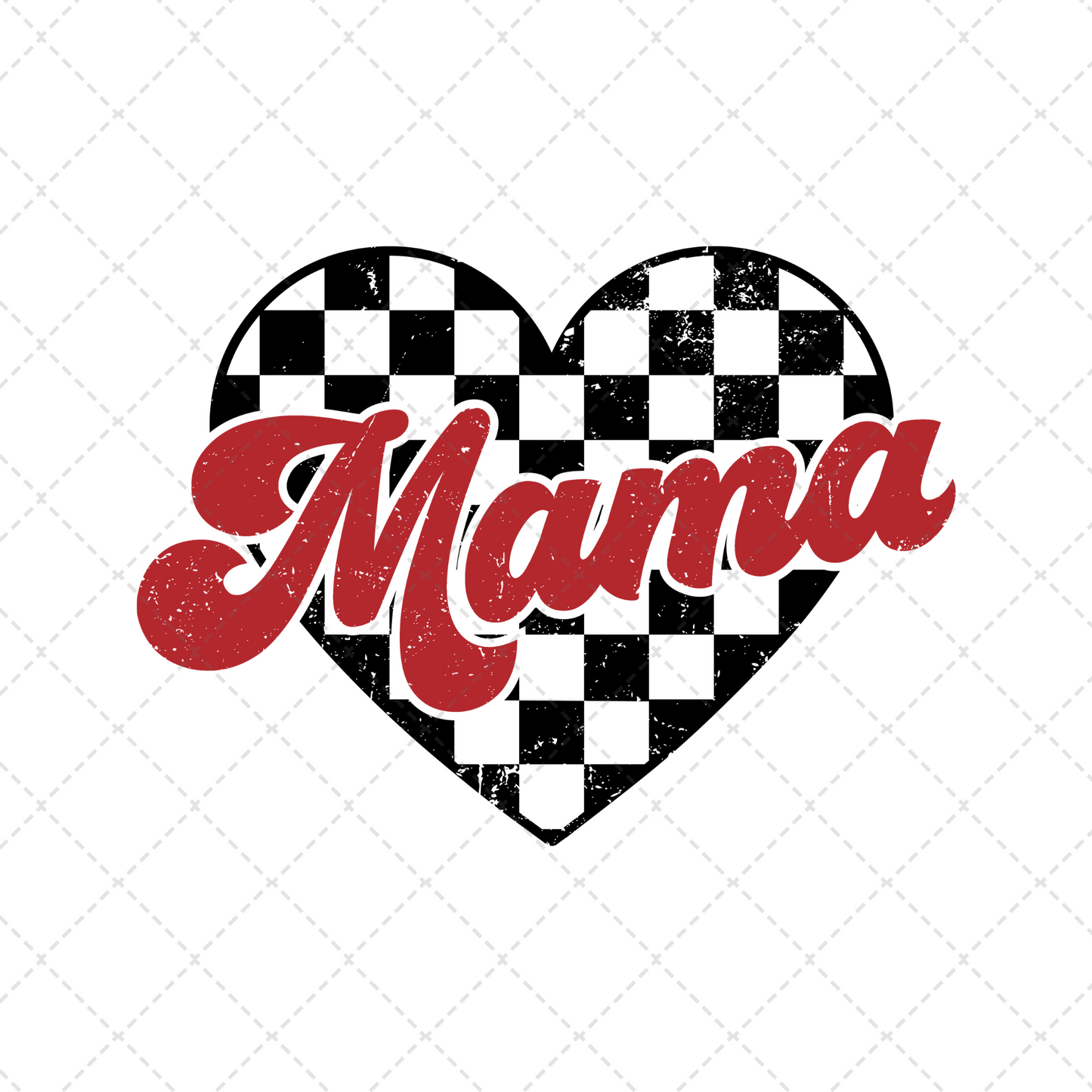 Mama Plaid Heart Transfer