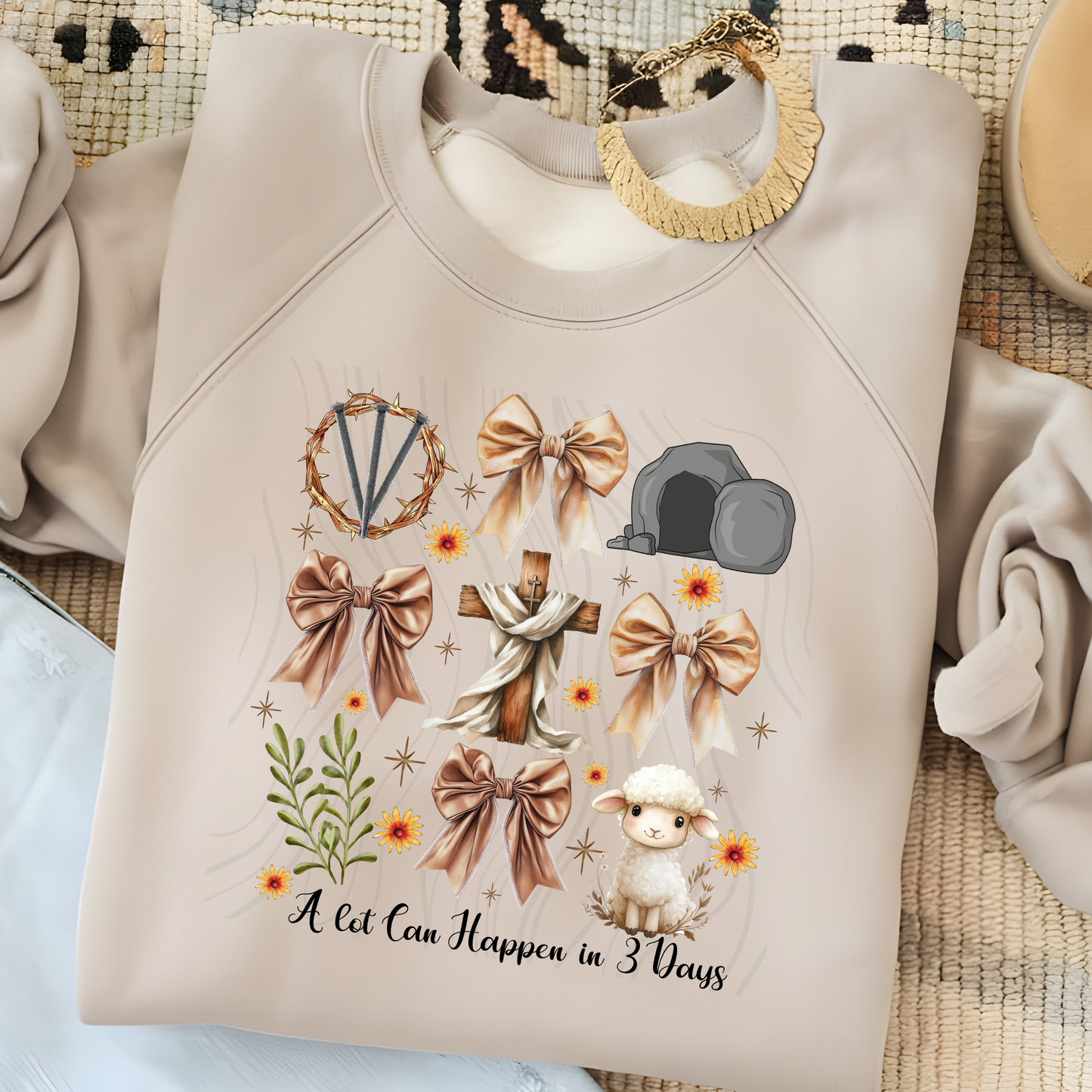 A Lot Can Happen In Three Days Floral Transfer