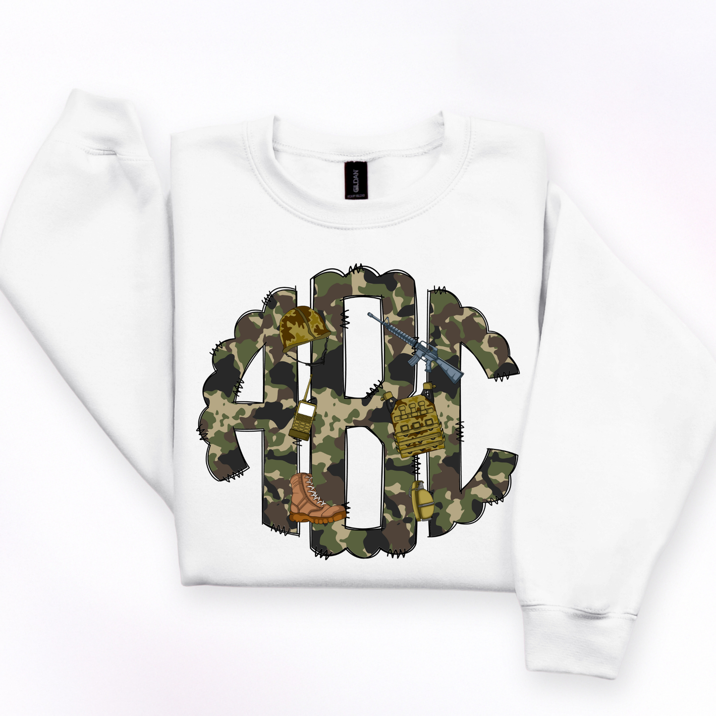 Camo Military Gear - Custom Monogram Transfer