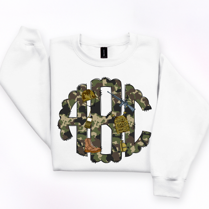Camo Military Gear - Custom Monogram Transfer