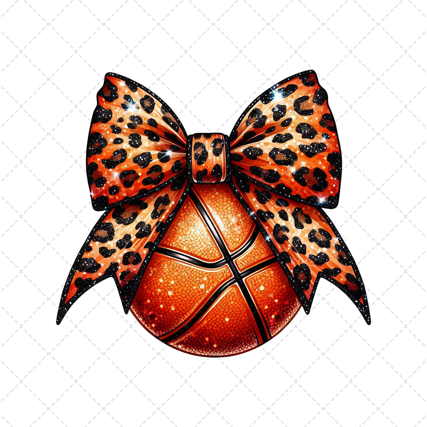 Leopard Bow Basketball Transfer