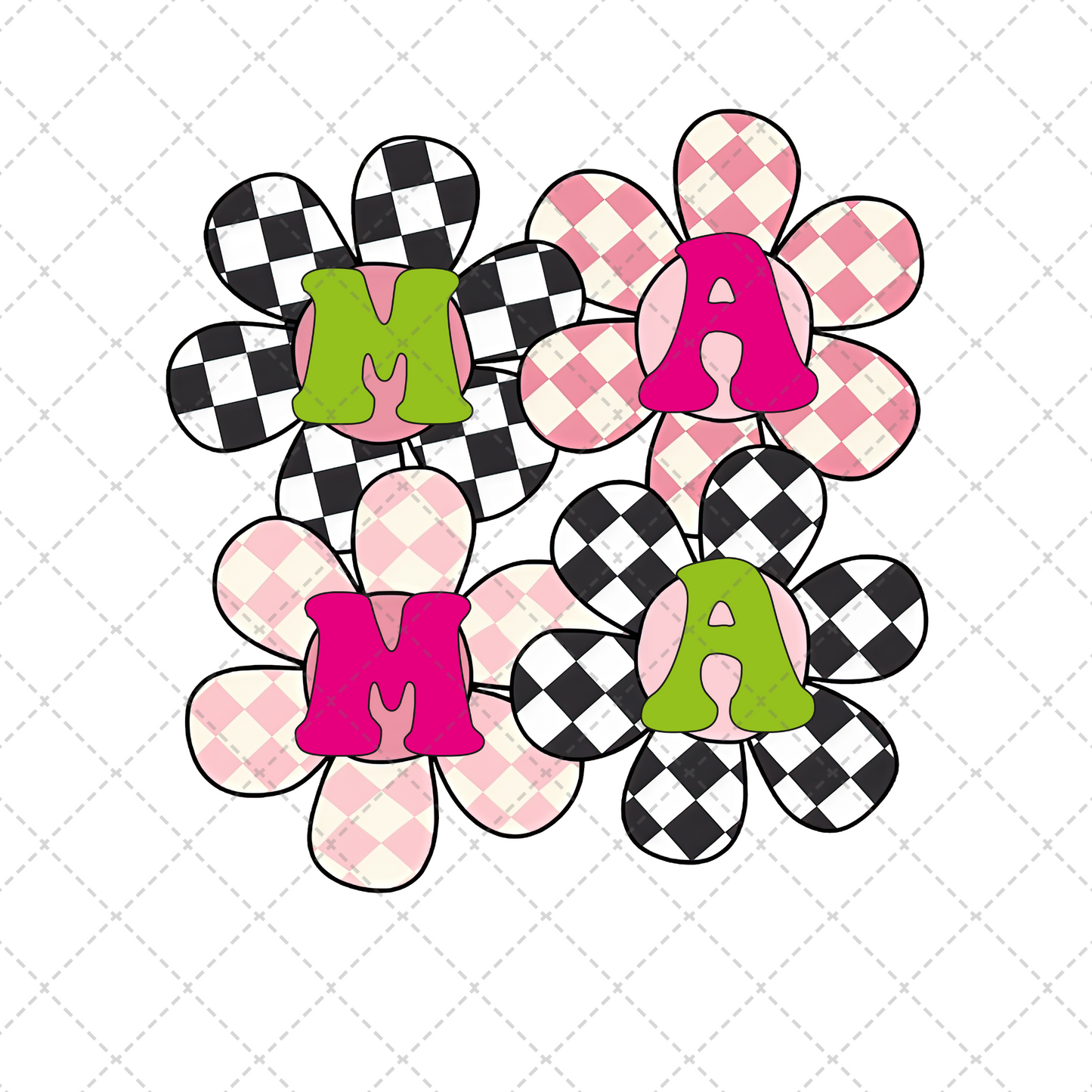 Retro Flowers Mama Transfer