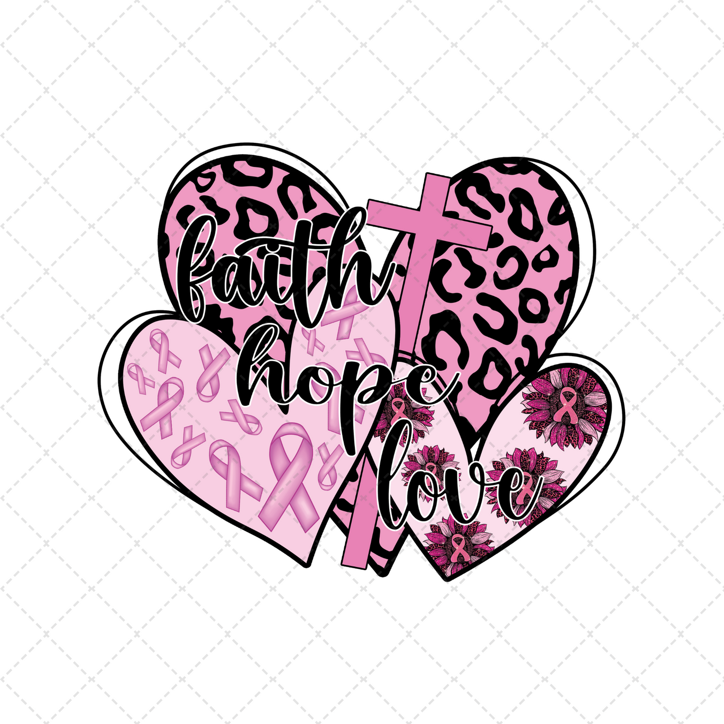 Breast Cancer Faith Hope Love Transfer