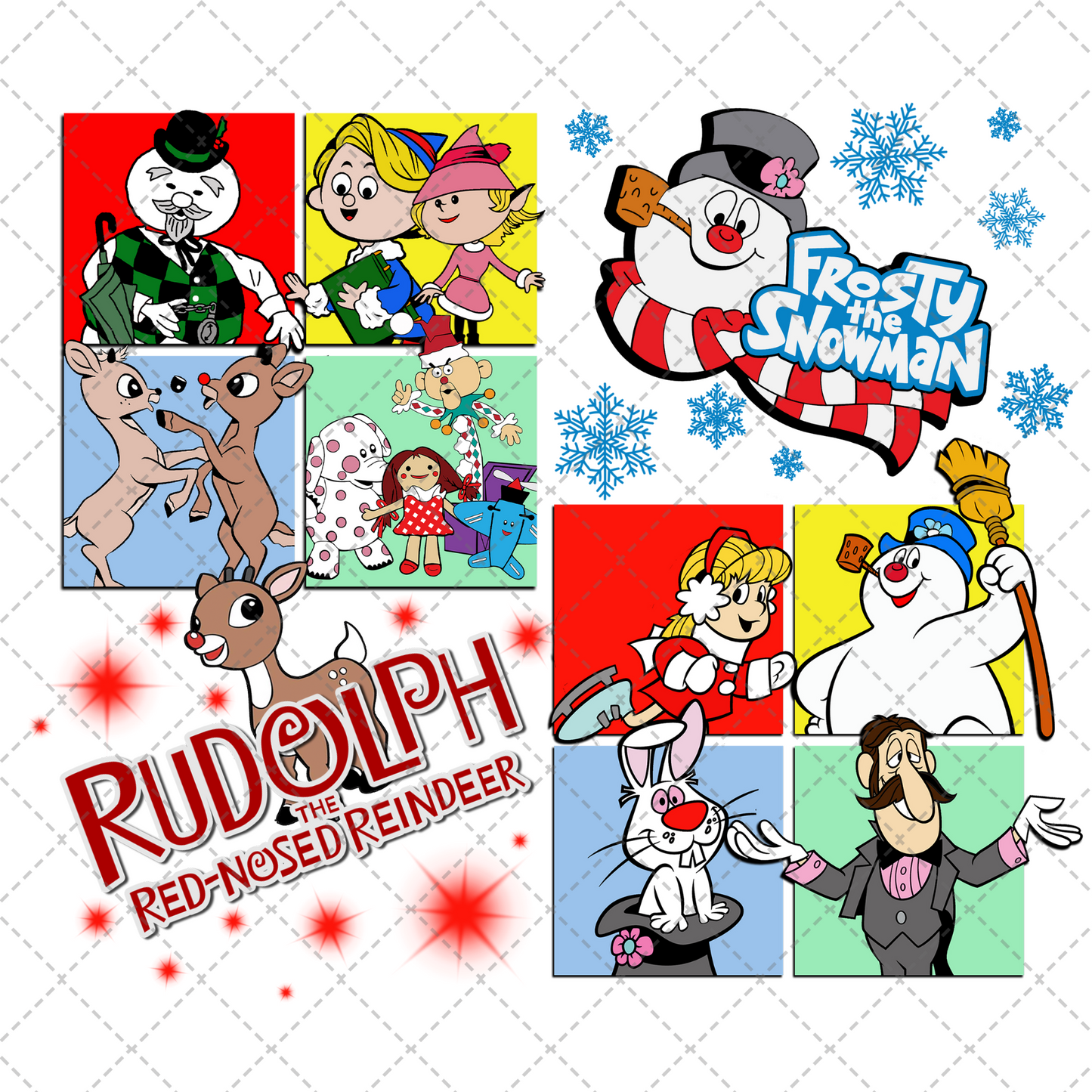 Christmas Classic Cartoon Tumbler Wrap - Sublimation Transfer