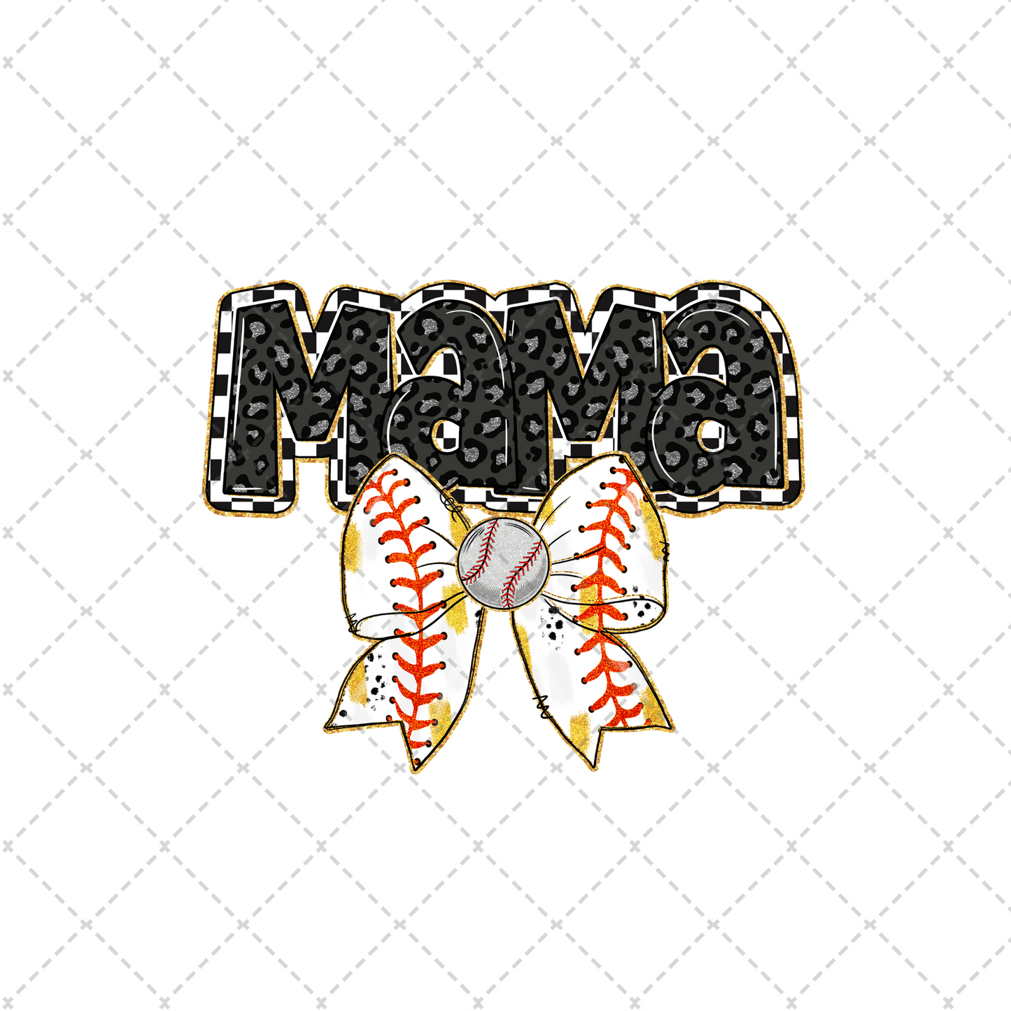 Retro Baseball Mama Coquette Transfer