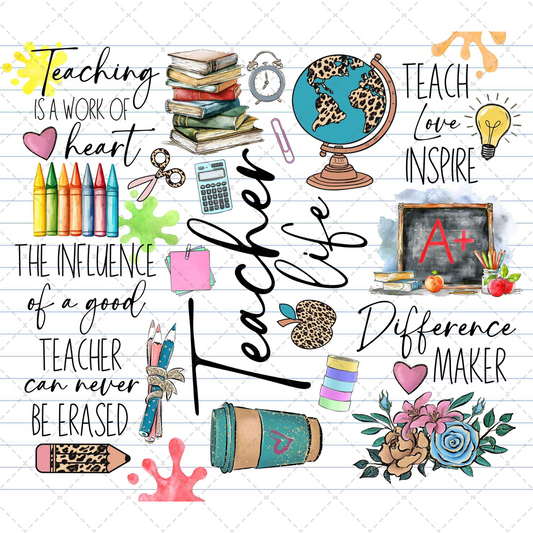 Teacher Life Tumbler- Sublimation Transfer