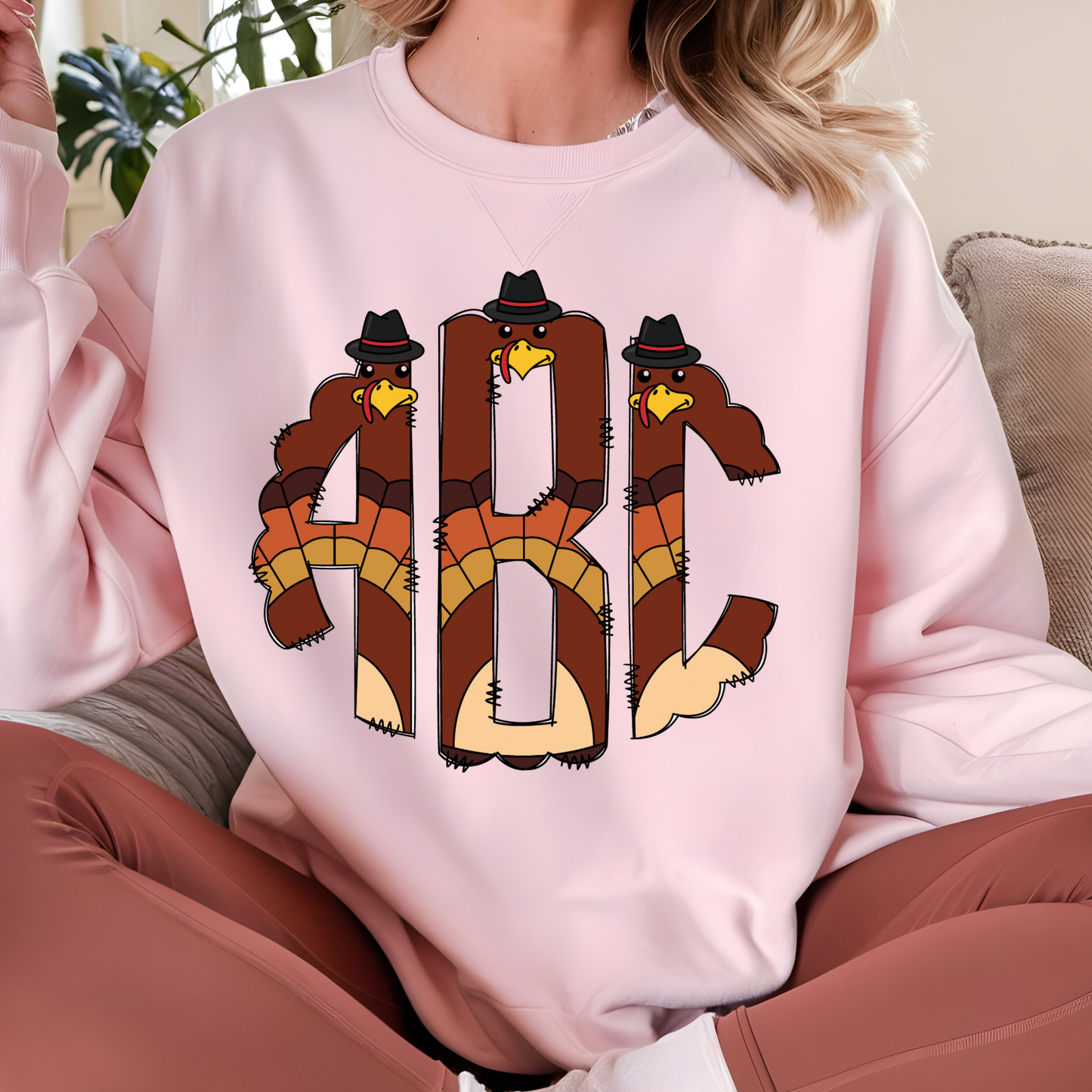 Turkey Day - Custom Monogram Transfer