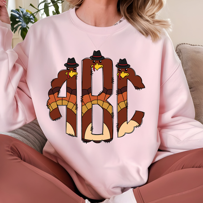 Turkey Day - Custom Monogram Transfer