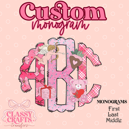 Sweet Valentines- Custom Monogram Transfer