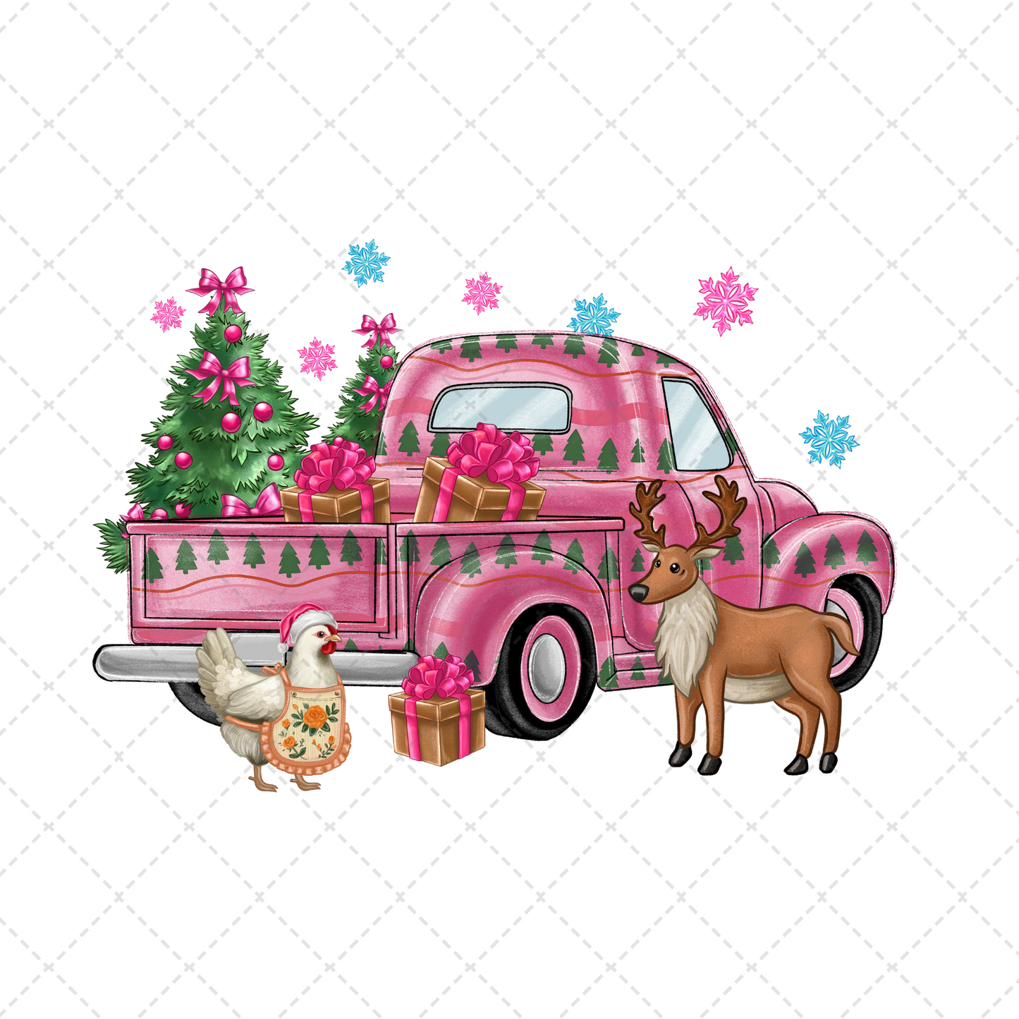 Pink Christmas Truck Transfer