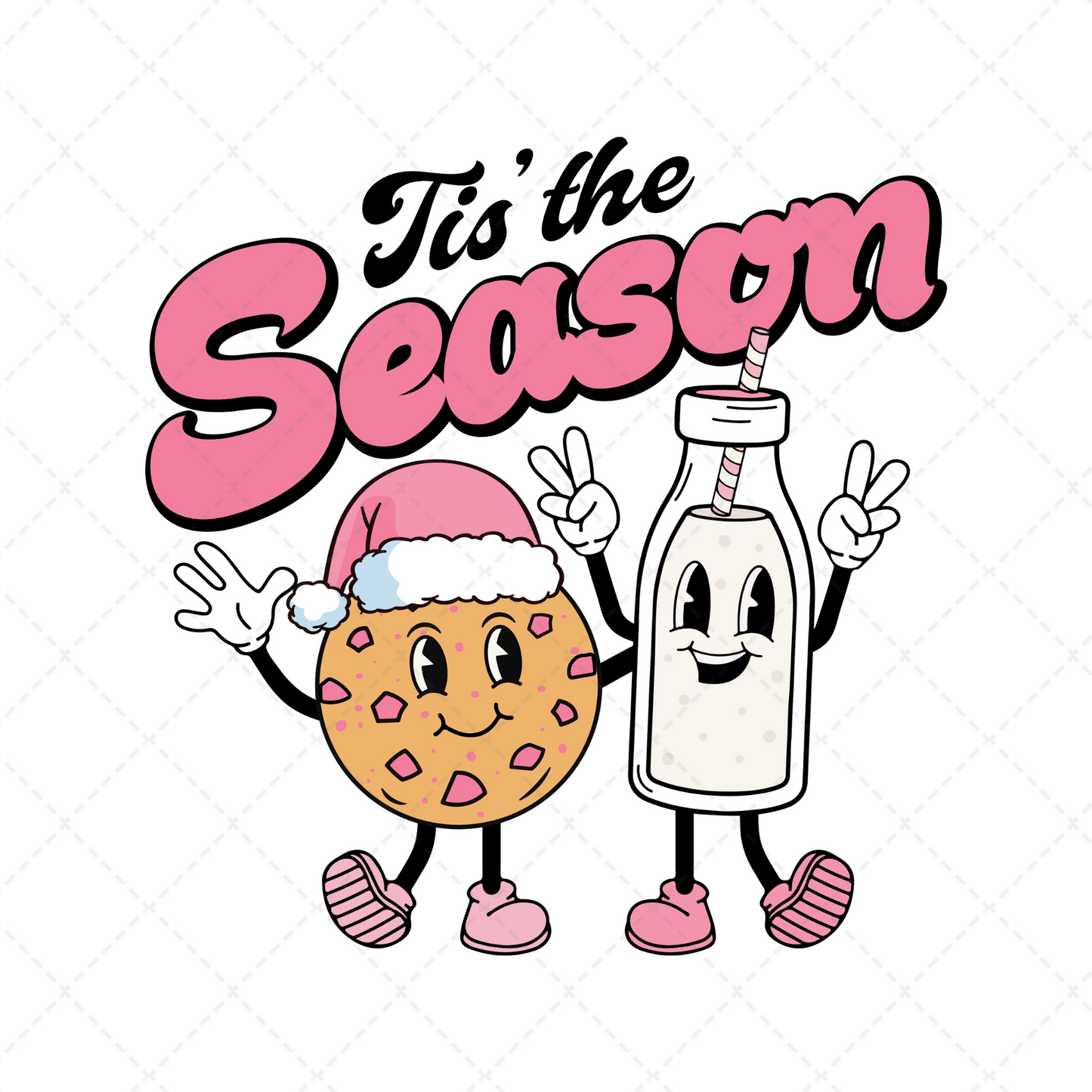 Tis The Season Milk And Cookies Transfer