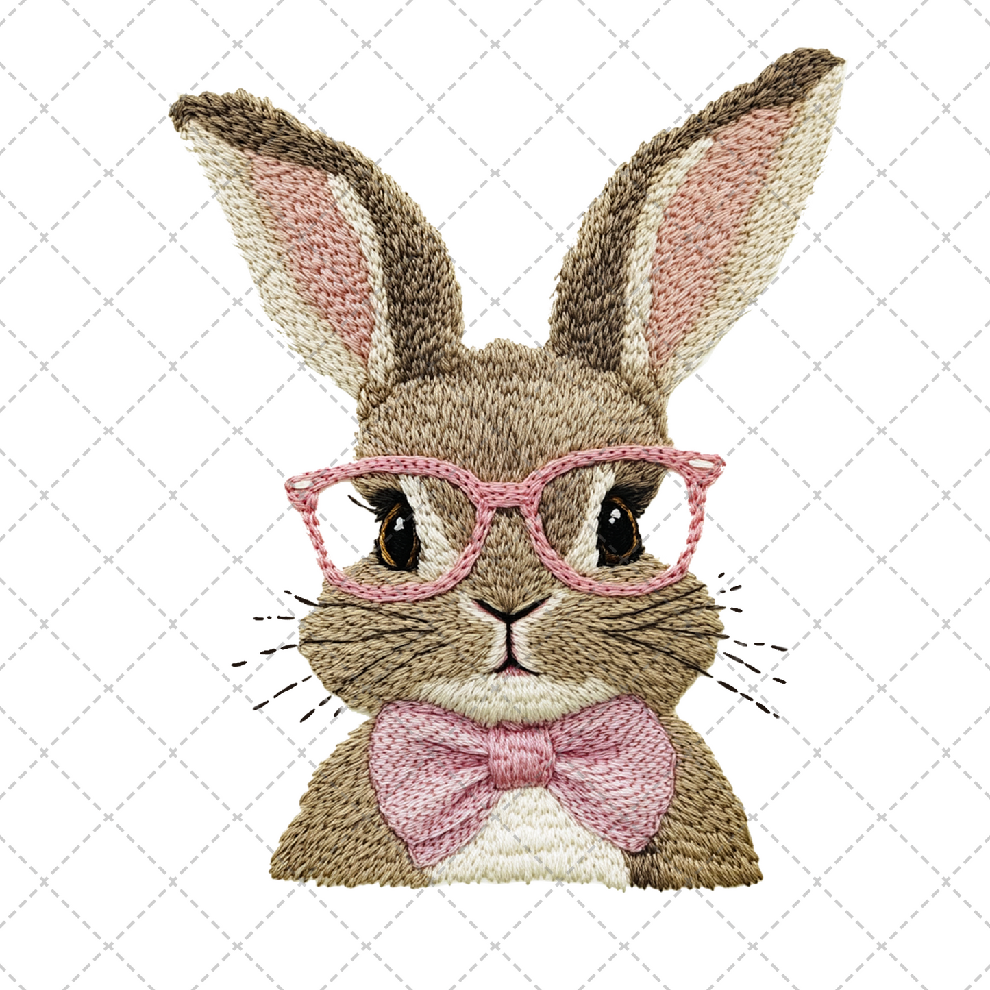 Retro Knitted Bunny Transfer