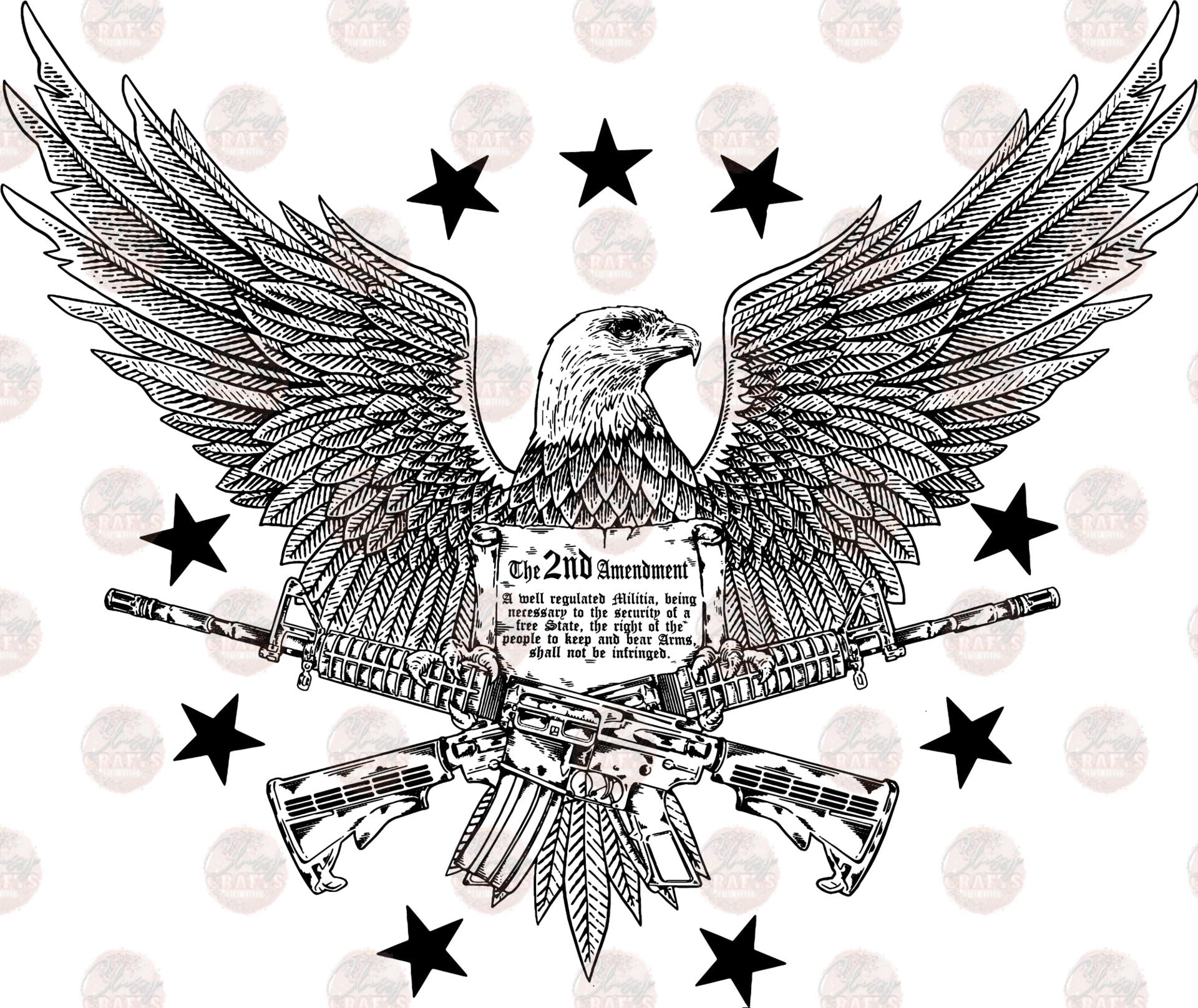 2nd Amendment Eagle - Sublimation Transfer – Classy Crafts