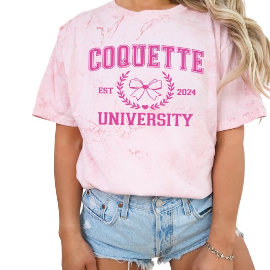 Coquette University  - SINGLE COLOR- Screen Print Transfer