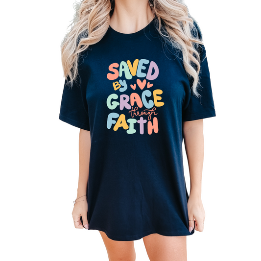 Saved By Grace  - ** CLEAR FILM SCREEN PRINT TRANSFER