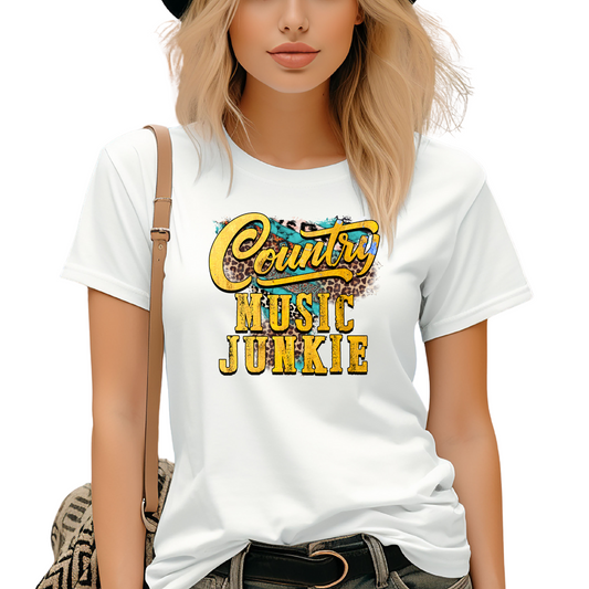 Country Music Junkie   - ** CLEAR FILM SCREEN PRINT TRANSFER