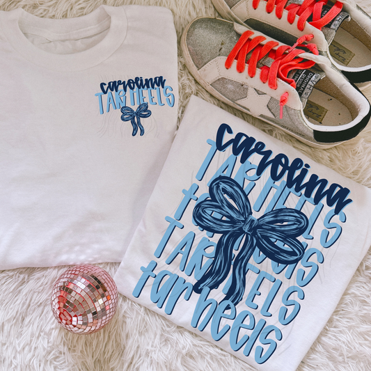Carolina Heels Stacked Bow Transfer *TWO PART**SOLD SEPARATELY**