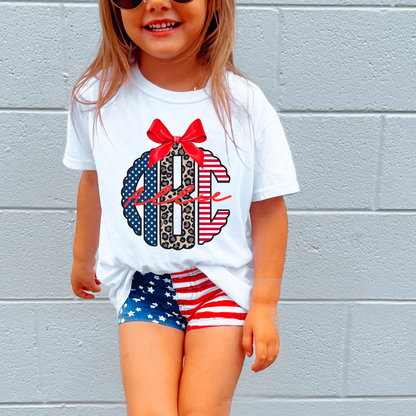 Patriotic Leopard - Custom Monogram Transfer