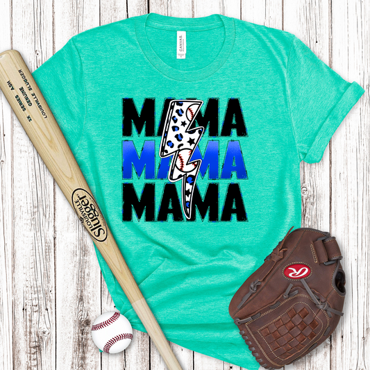 Baseball Mama Blue Transfer