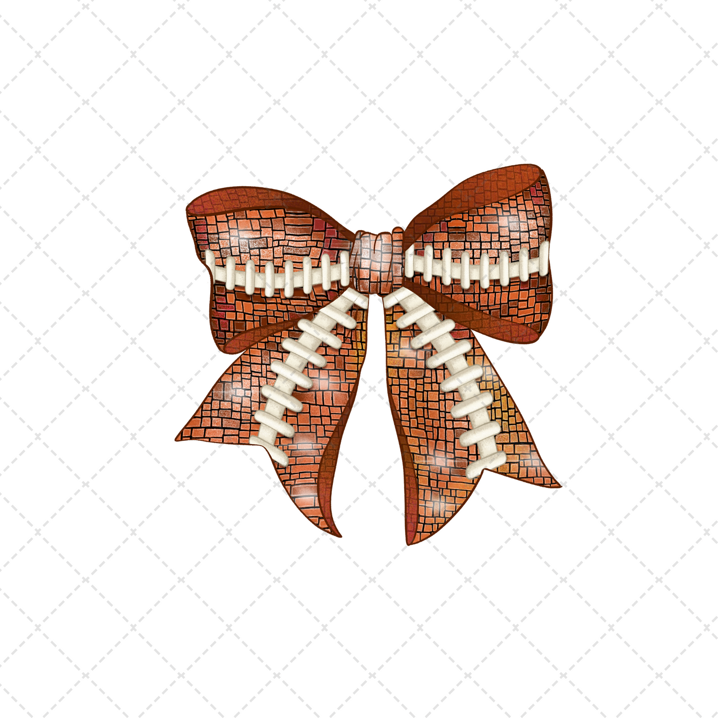 Disco Ball Bow Brown Transfer