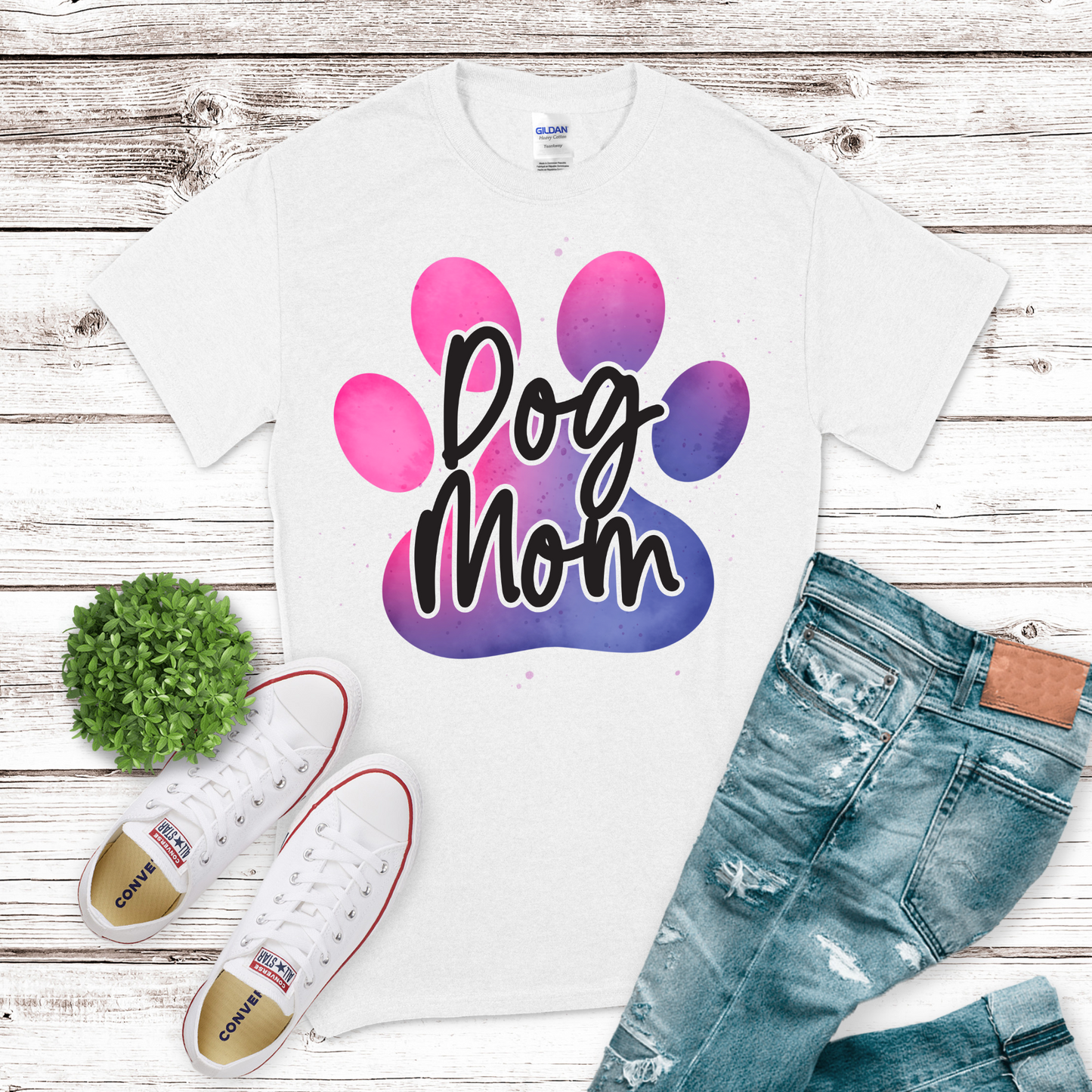 Dog Mom Pink-Purple Transfer