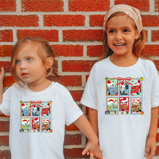 Lightning Car & Crew Christmas Stamp Transfer