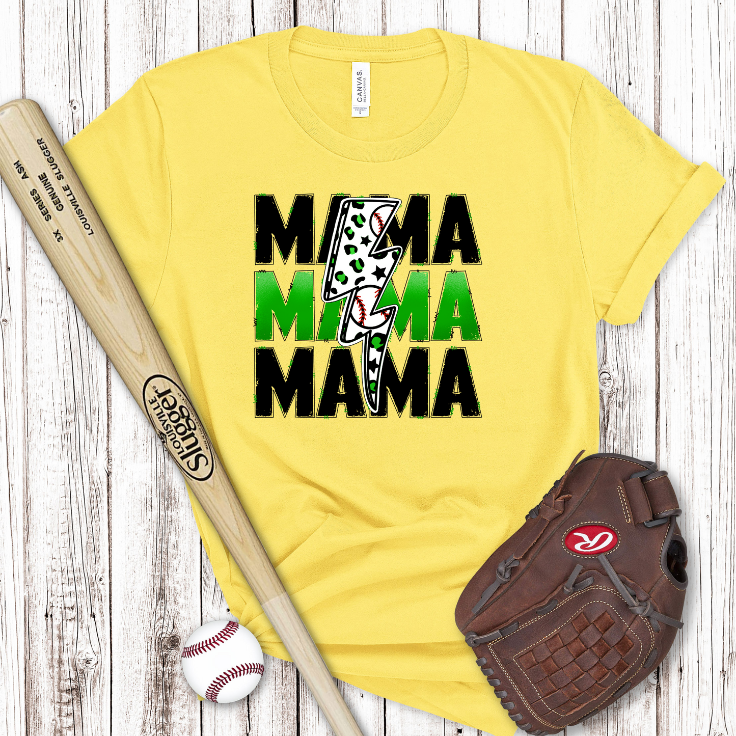 Baseball Mama Green Transfer