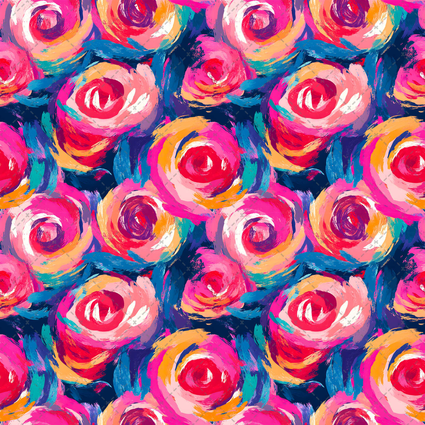 Brushstroke Roses Seamless - Sublimation Transfer