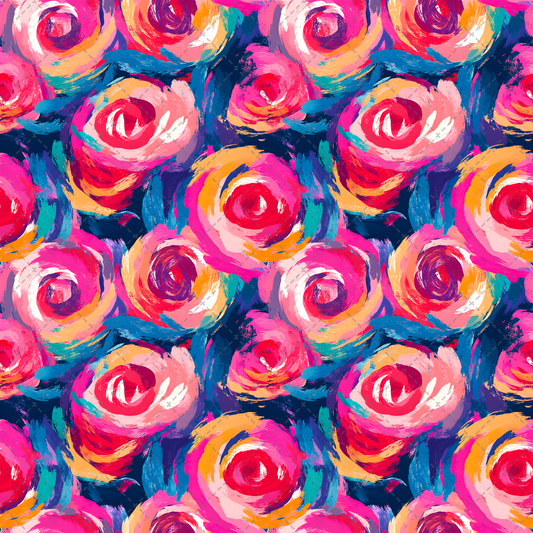 Brushstroke Roses Seamless - Sublimation Transfer