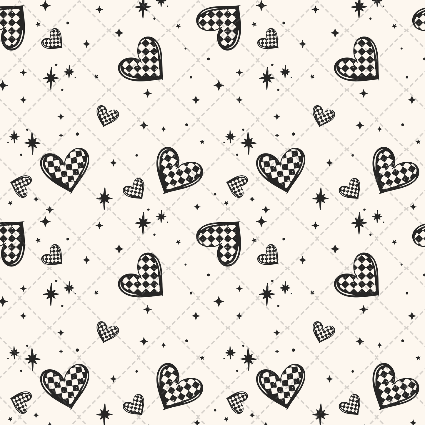 Checker Hearts Seamless - Sublimation Transfer