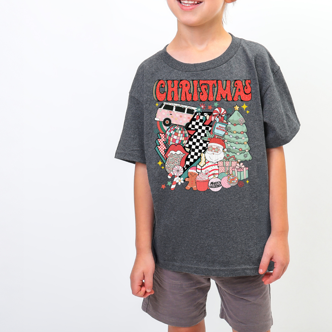 Retro Christmas Santa And Van Transfer