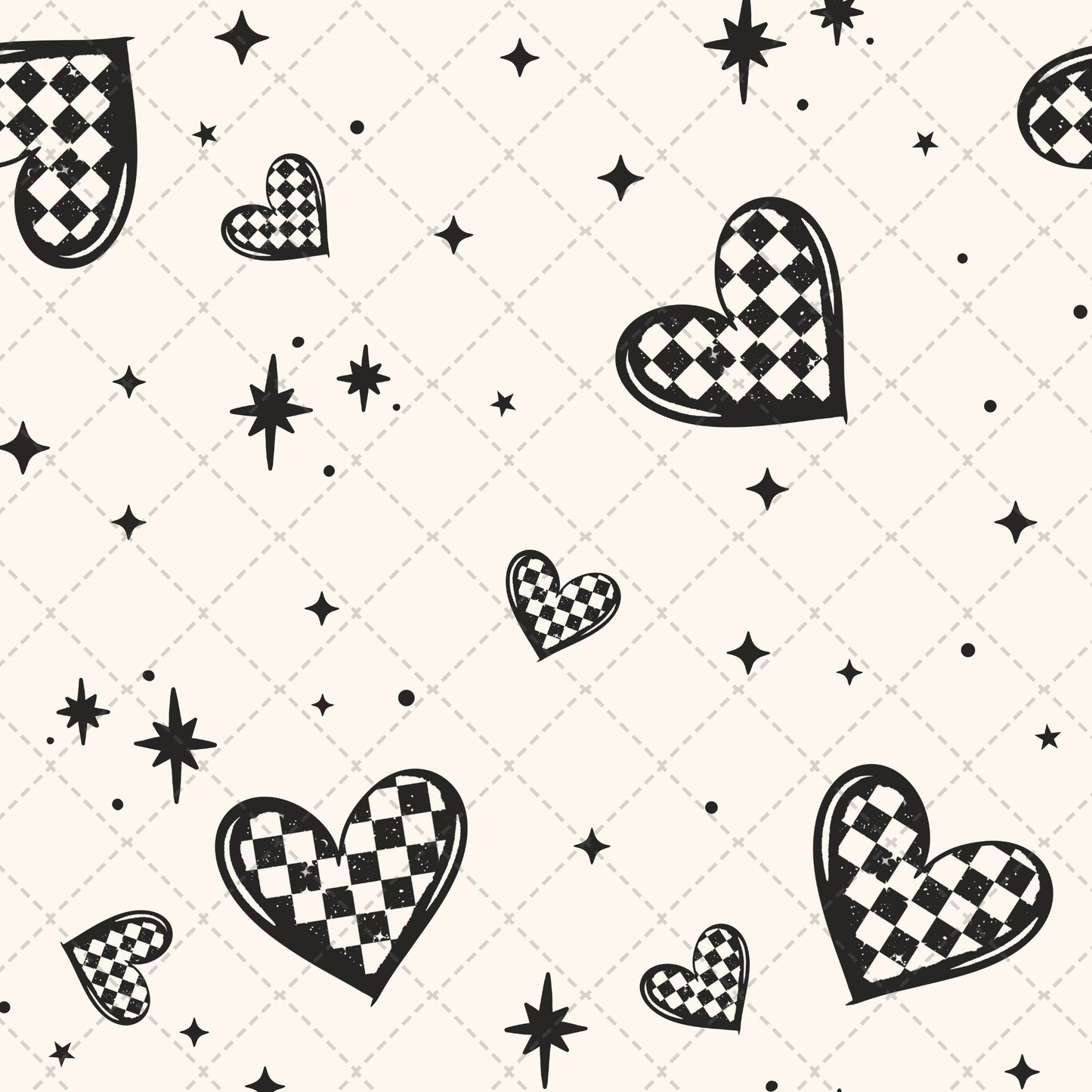 Checker Hearts Seamless - Sublimation Transfer