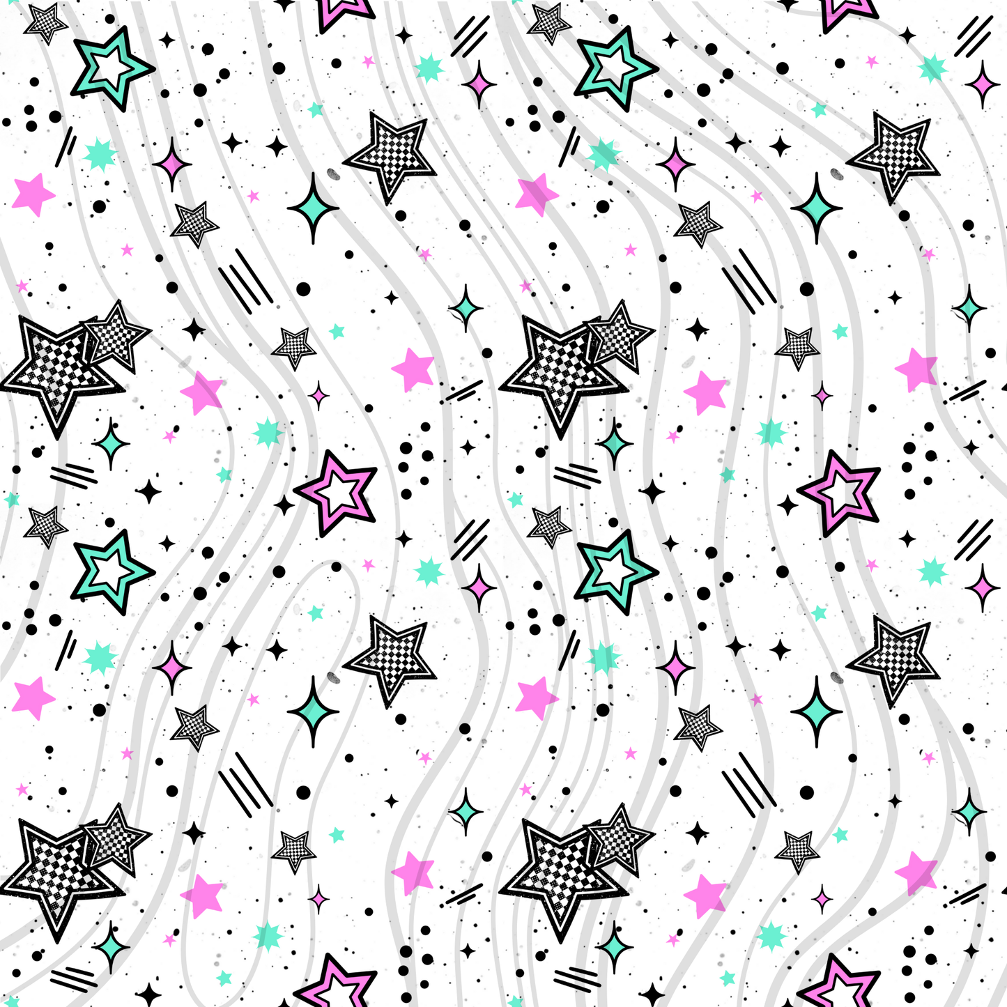 Purple Teal Stars Seamless