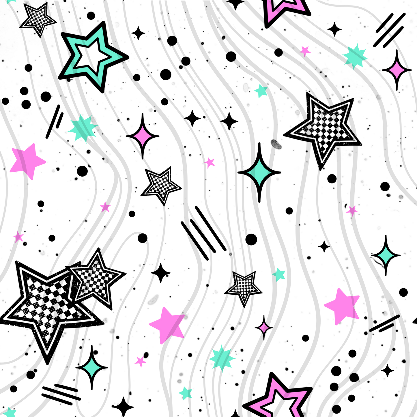 Purple Teal Stars Seamless