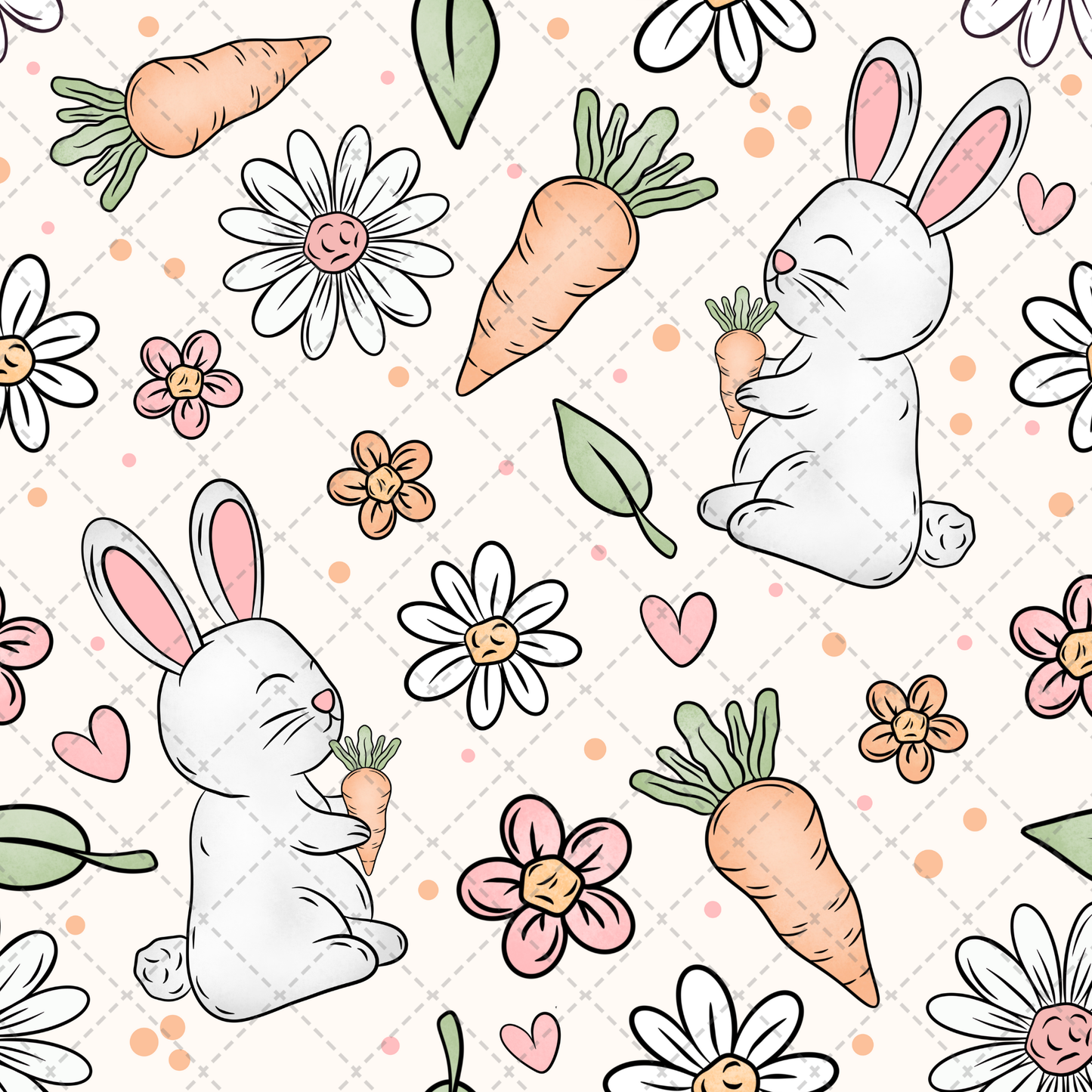 Bunny Florals Seamless - Sublimation Transfer