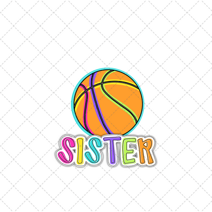 Bright Dotty Basketball Sister Transfer ** TWO PART* SOLD SEPARATELY**