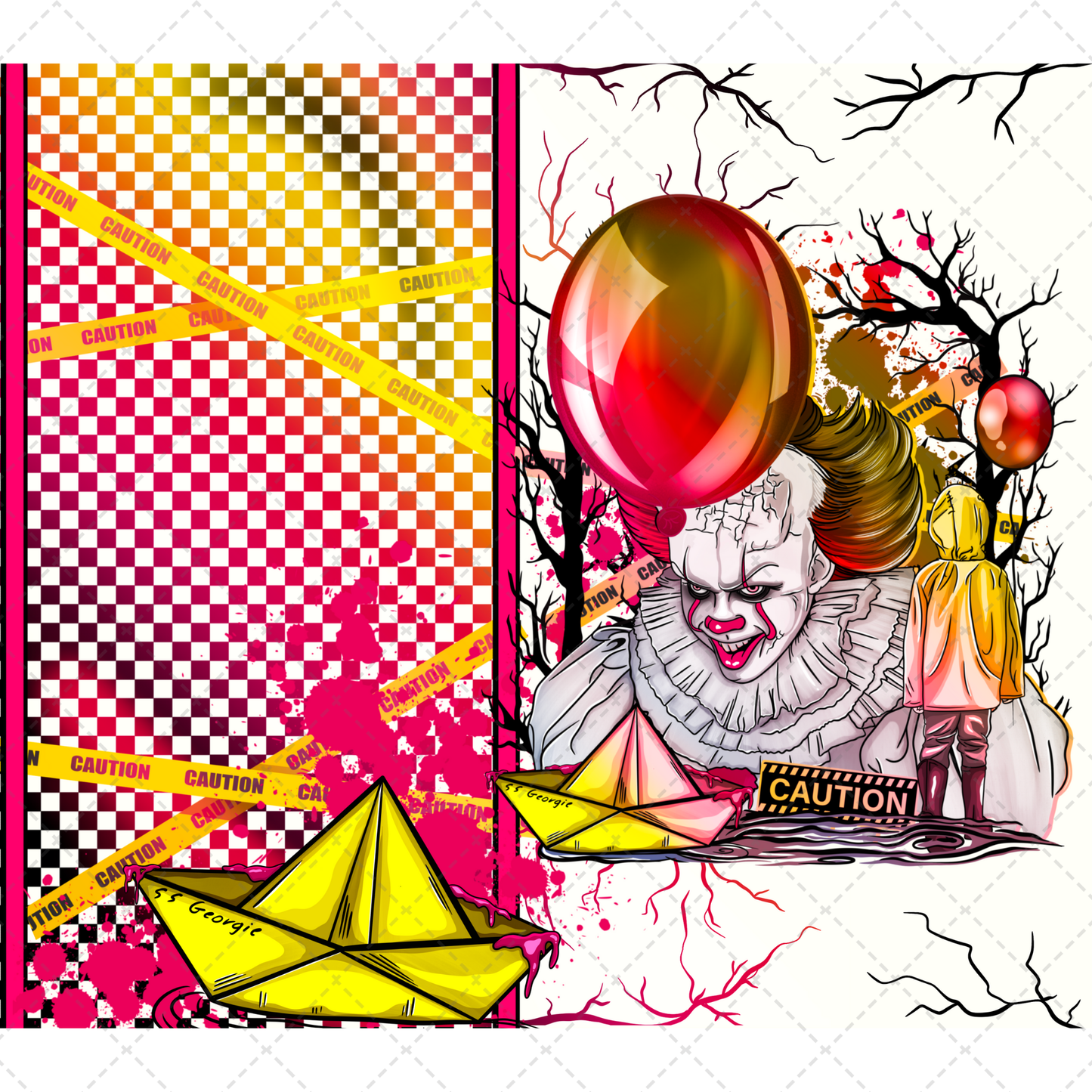 Dancing Clown Wrap Tumbler Wrap - Sublimation Transfer