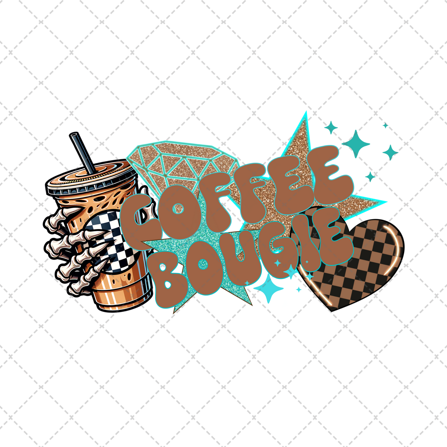 Coffee Bougie Faux Patch Transfer